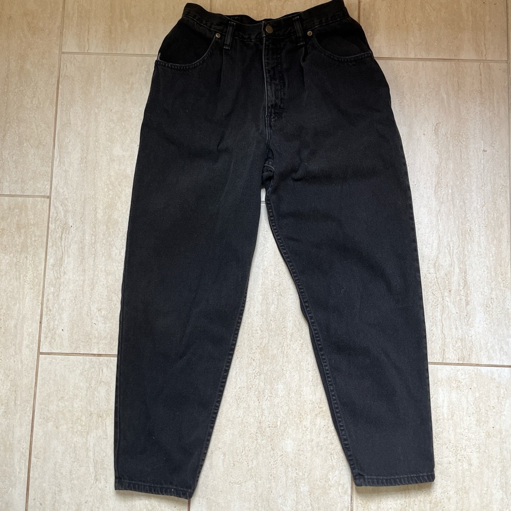 Eddie Bauer women’s vintage black denim jeans relaxed fit Size 10P